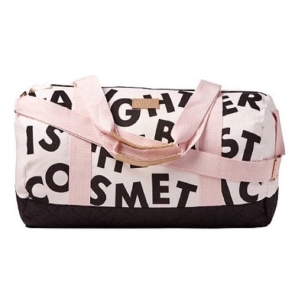 Benefit Cosmetics Duffle Bag AND Pink Glitter Zippered Cosmetic Bag Set - Picture 2 of 8